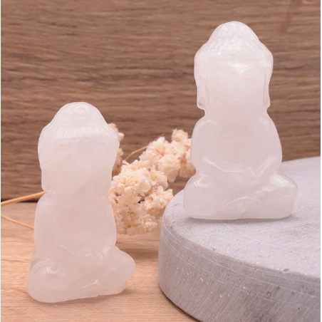 Bouddha indien 50mm cristal de roche (1 pièce)