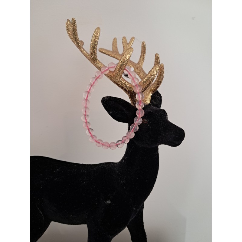 Bracelet boule quartz rose Brésil 6mm