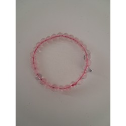 Bracelet boule quartz rose Brésil 6mm