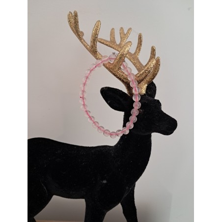 Bracelet boule quartz rose 6mm