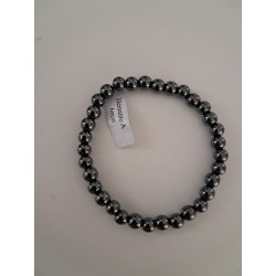 Bracelet boule hématite 6mm