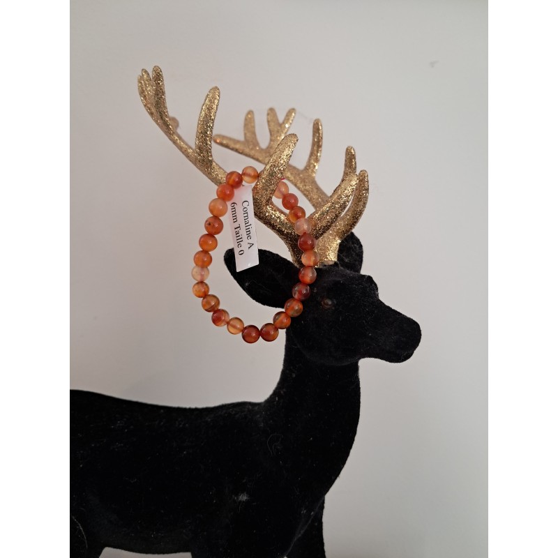 Bracelet boule Cornaline 6 mm Taille 0