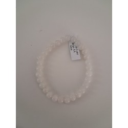 Bracelet boule pierre de lune beige 6mm