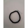 Bracelet boule obsidienne noir 6 mm