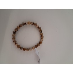 Bracelet boule jaspe paysage 6mm
