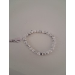 Bracelet boule howlite blanche 6mm