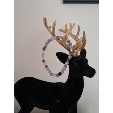 Bracelet boule fluorine mulitcolore 6mm