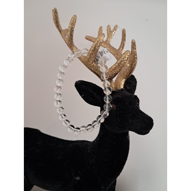 Bracelet boule Cristal de roche 6mm