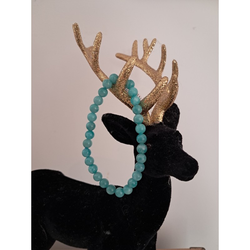 Bracelet boule amazonite 6mm