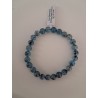 Bracelet boule aigue-marine avec inclusion 6mm