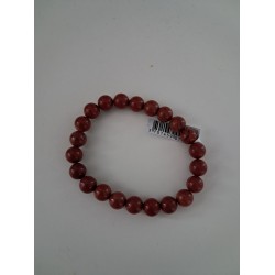 Bracelet boule jaspe rouge  A 8 mm