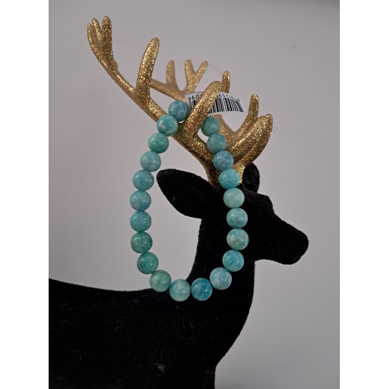 Bracelet boule amazonite Pérou A 8 mm