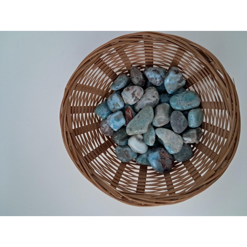 Pierre roulée Larimar AB 15 à 30mm (~50g )