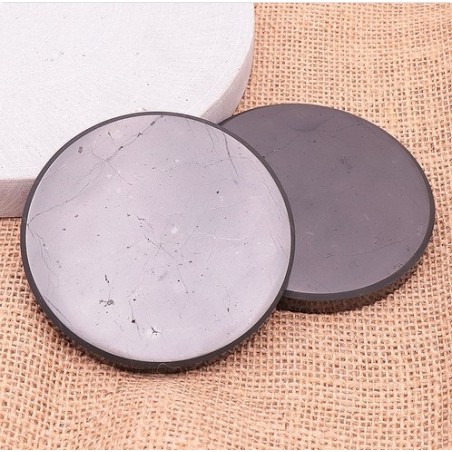 Plaque de protection ronde shungite 100mm (1 pièce)