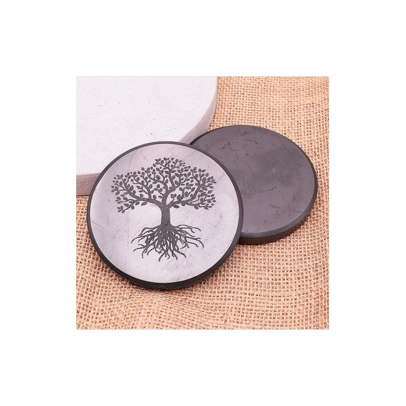 Plaque de protection 02 arbre de vie shungite 100mm (1 pièce)
