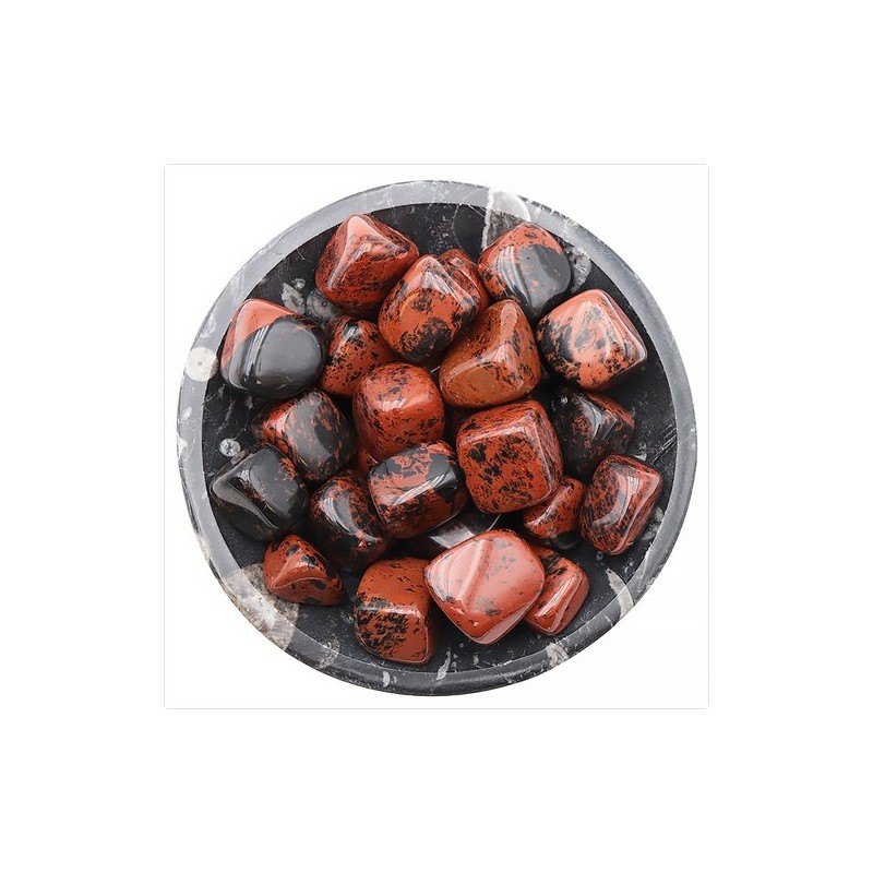 Pierre roulée obsidienne acajou cubique 20 à 40mm (1 pièce)