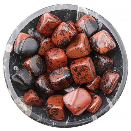 Pierre roulée obsidienne acajou cubique 20 à 40mm (1 pièce)