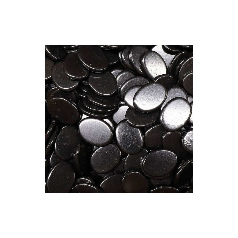 Pierre plate shungite AA 30 - 50mm (1 pièce)