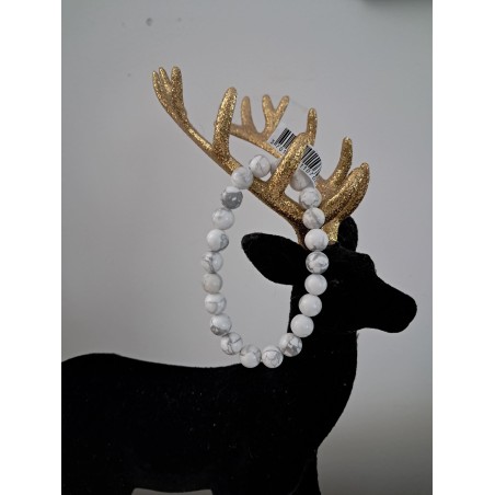 Bracelet boule howlite blanche 8mm