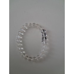 Bracelet boule Cristal de roche 8mm