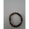 Bracelet boule cristal de roche fumé 8mm