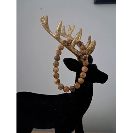 Bracelet boule jaspe paysage 8mm