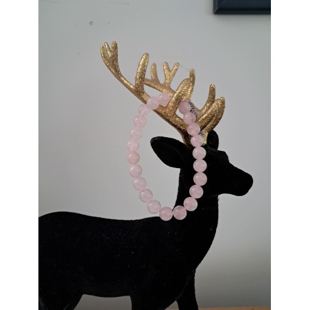 Bracelet boule quartz rose 8mm