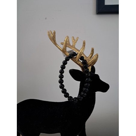 Bracelet boule obsidienne noir 8 mm