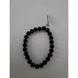 Bracelet boule obsidienne noir 8 mm