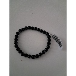 Bracelet boule tourmaline noire 6mm