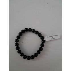 Bracelet boule tourmaline noire 8mm