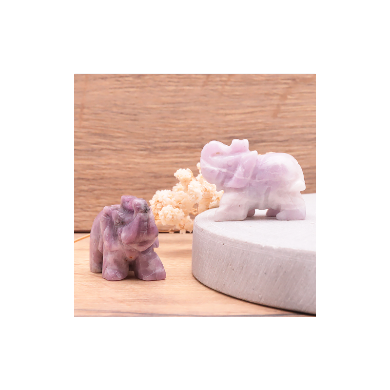 Eléphant 40 mm lépidolite (1pièce)