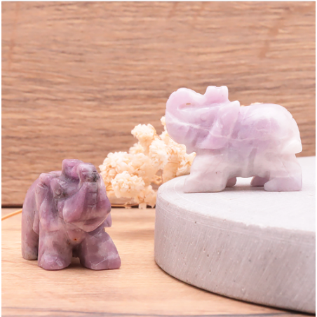 Eléphant 40 mm lépidolite (1pièce)