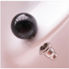 Boucle d'oreille M04 boule 08 mm obsidienne noire
