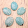 Pendentif pierre plate ovale amazonite (1 pièce)