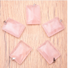 Pendentif pierre plate rectangle quartz rose (1pièce)